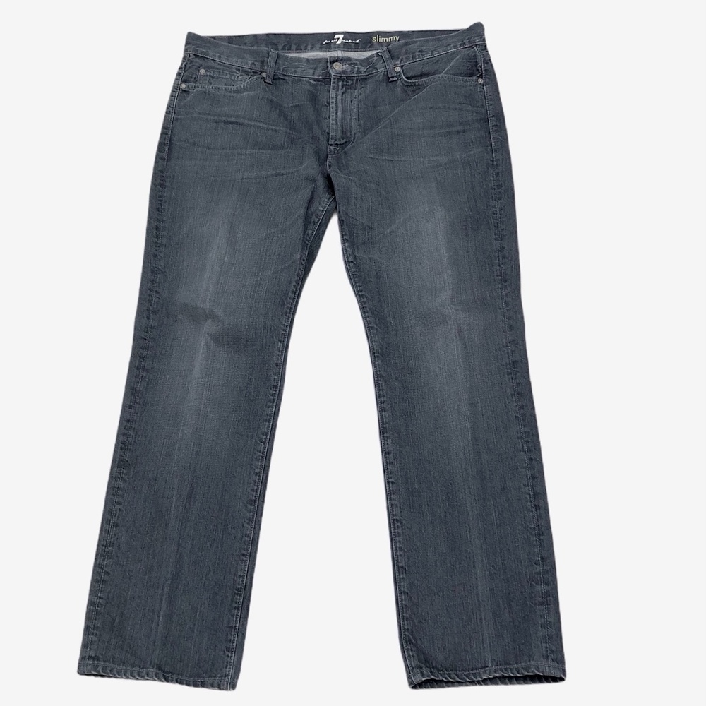 7 FOR ALL MANKIND GRAY SLIMMY SLIM FIT JEANS SZ 38